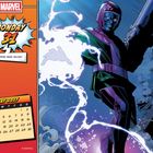 Logo mit "Marvel", "Monday 31", "Spring Bank Holiday", Kalender Mai 2027. Illustration eines maskierten Charakters.