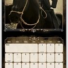 Kalender unten: Monat Januar mit Wochentagen. Oben: Ein Mann auf einem schwarzen Pferd, trägt Anzug und Schiebermütze.