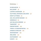 Inhalt: Liste mit Kategorien und Seitenzahlen, z.B. "In der Natur 8", "Ballsport 28", "Wellness 146", "Der Autor 174".