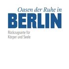"Oasen der Ruhe in BERLIN. Rückzugsorte für Körper und Seele. Christoph Kaufmann. BeBra Verlag." Text auf weißem Hintergrund.