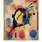 Kalenderzahlen 1 bis 31 am unteren Rand. Abstrakte Komposition aus Formen und Farben dominiert die Mitte.