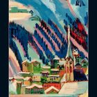 Eine bunte Illustration zeigt ein verschneites Dorf vor Bergen. Unten stehen Zahlen und der Monat Januar 2021.