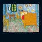 Kalender für Januar 2027, Bild eines Schlafzimmers. Zwei Stühle, ein Tisch. Blau dominierte Wände und Boden.