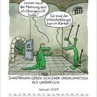 Krokodil mit Krone fragt: "Immer noch der Meinung, dass ich Übergewicht habe?" Gefesseltes Krokodil antwortet: "Sie sind die schönste Königin hier im Kerker!"