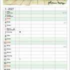 Oben Comic: „Wir kümmern uns um den Schmutz… …und ihr ums Saubermachen! Deal?“ Unten Kalender Januar 2027.