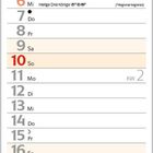 Kalender: Januar 2027. Foto eines verschneiten Baums im Sonnenuntergang mit Bänken im Vordergrund. Feiertage markiert.