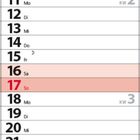 Kalender mit Daten: Neujahr am 1., Heilige Drei Könige am 6., Januar 2027. Wochenenden in Rot markiert.