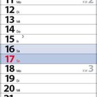 Kalender für Januar 2027, Sonntage rot, Feiertage Neujahr (1.) und Heilige Drei Könige (6.), Wochenenden in Blau.