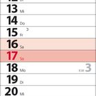 Kalenderseite für Januar 2027. Feiertage: Neujahr, Heilige Drei Könige. Wochenenden rot markiert.