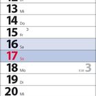 Kalender Januar 2027: Feiertage sind Neujahr am 1. und Heilige Drei Könige am 6. Januar hervorgehoben.