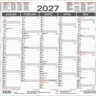 Kalender 2027, Monate Dezember 2026 bis Juni 2027, Monate mit Wochentagen und Feiertagen in Rot markiert.