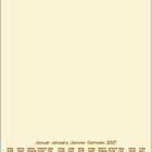 Kalendervorlage für Januar 2027 mit Wochentagen in vier Sprachen untereinander.