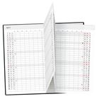 Kalender für April 2027 mit vertikalen Tage-Spalten, Sonn- und Feiertage in Rot. Eine aufgeschlagene Seite.