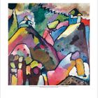 Datiert 1910; Berge und Häuse; leuchtende, gemischte Farben; expressive Pinselstriche; abstrakte Landschaft.