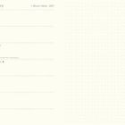 Kalenderseite für Januar 2027 mit Wochenübersicht und Platz für Notizen. Dummy-Texte auf Deutsch und Englisch.