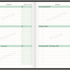 Kalenderseite für September. Links: Montag, Dienstag, Mittwoch. Rechts: Donnerstag bis Sonntag. Spalten für Aufgaben und Infos.