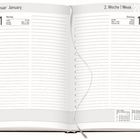 Offener Terminkalender: Links Montag 11. Januar, rechts Dienstag 12. Januar. Wochenplan, Uhrzeiten von 7:00 bis 21:00 Uhr.