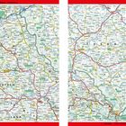 Bayern - Tschechien, Seite 146-147. Straßennetz mit Städten und Naturparks. Maßstab 1:250.000.