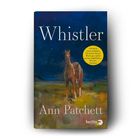 "Whistler", "Roman", Ann Patchett. Ein Pferd in einer nächtlichen Landschaft, gelber Kreis mit Zitat von Bonnie Garmus.
