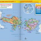 „DEINE EXTRA FALTKARTE“, „MARCO POLO TOP-HIGHLIGHTS“, Karte von Bali und Lombok mit Routen, Sehenswürdigkeiten und Entfernungen.