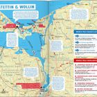 Stettin & Wollin Karte. Infos zu Stränden, Sights und Highlights. Orte wie Świnoujście, Międzyzdroje und Szczecin markiert.
