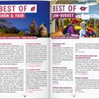 Links: Best of Grün & Fair. Rechts: Best of Low-Budget. Beide mit Tipps für nachhaltiges Reisen und günstige Aktivitäten.