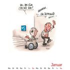 Ein Mann im Rollstuhl vor einer Treppe fragt: "Soll das etwa ein Witz sein?". Ein anderer lacht: "Hahaha...ein Treppenwitz..."