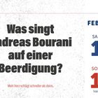 „Was singt Andreas Bourani auf einer Beerdigung? Mein Herz schlägt schneller als deins.“ Kalender: Februar 13-14.