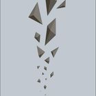 Text: "Osteuropa", "Machtsplitter", "Wahlen in Polen und Rumänien".  
Illustration mit fallenden, grauen geometrischen Formen.