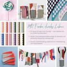 "Mit Farbe durchs Leben: 15 neue Schals, keine Technikkenntnisse nötig, Colorblocking. Bilder von bunten Schals und Mustern."