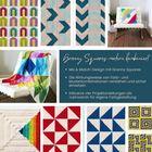 "Granny Squares modern kombiniert". Mix & Match-Design mit bunten Mustern auf Kissen und Decken in einem stilvollen Raum.