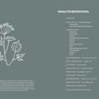 INHALTSVERZEICHNIS mit Themen wie Vorwort, Basisrezepte, Abwehrkräfte. Links eine florale Illustration.