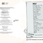 Auf der rechten Seite eine Inhaltsangabe mit Themen rund um Hunde. Links ein Textblock über die Buchproduktion. Illustrationen von Hunden.