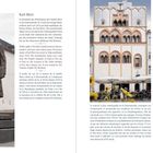 Texte: „Karl Marx“, „Simeonstraße“, „Details der Fassade des Dreikönigenhauses“. Links Statue von Marx, rechts historisches Gebäude.