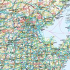 Detailreiche Landkarte von Nordost-China mit Städtenamen wie Peking, Tianjin, Qingdao und Dalian. Enthält viele Straßennummern.