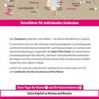 "Den Gardasee entdecken und erleben" - Reiseführer; Karte mit Orten in Italien, pinke Hervorhebungen, Zusatzinfos unten.