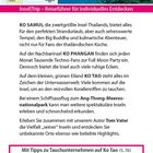 "Insel|Trip – Reiseführer für individuelles Entdecken. Auf der linken Seite eine Karte, rechts Taucher im Meer."