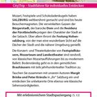 CityTrip – Stadtführer für individuelles Entdecken. Karte oben links, Bild von Salzburg oben rechts, Text und Infos unten.