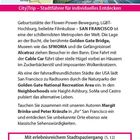 Oben: "CityTrip – Stadtführer für individuelles Entdecken." Darunter ein Foto einer Straßenbahn die einen Hügel hinauffährt. Links eine Karte.