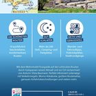 "Die schönsten Routen", "Gut schlafen", "Aktiv und genussvoll". Oben: Karte Spaniens, Bild von antiken Ruinen am Meer.