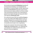 Ein Reiseführer über Edinburgh mit Stadtspaziergängen, Karten und einem Mann in traditionellem schottischen Kilt.