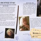 „Der richtige Stab: Der Zauberstab sucht sich den Zauberer, Mr Potter.“ Zwei Bilder: Ein alter Mann und ein Raum voller Schachteln.