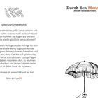 Titel: "Durch den Monsun". Anleitung: Bewältige Liebeskummer spielerisch. Illustration: Hand hält Regenschirm.