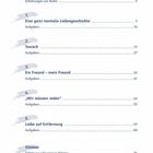 Inhaltsverzeichnis mit fünf Kapiteln, Glossar und Aufgaben auf spezifischen Seitenzahlen.