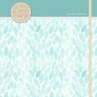 Texte: "live love teach", "Schuljahr 2026/27". Oben ein beiges Logo; unten blattförmige Muster in Türkis und Weiß.