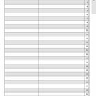 Tabellenlayout: "Kinder", "Abholberechtigte", "Abholzeiten". Rechte Seite: Zahlen 1-30. Oben rechts: Regenbogen und Wolken.