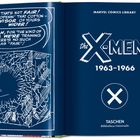 Links Comic mit Text: "Hey!! That's not fair ...". Rechts blauer Hintergrund: "Marvel Comics Library, The X-Men 1963–1966".