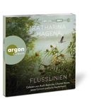 arg̲on hörbuch, Katharina Hagena, Flusslinien. Naturszene mit fliegendem Vogel über Schilf.