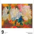 9 Mittwoch Juni. Augusto Giacometti, Pfingstrosen. Lebhaftes, mehrfarbiges Gemälde mit weißen Blumen und buntem Hintergrund.