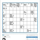 Ein Kreuzworträtsel mit Begriffen wie "Kindesannahme", "Gattin", "Stadt in Belgien". Unten: "Mai", "Stier", "3 Montag".